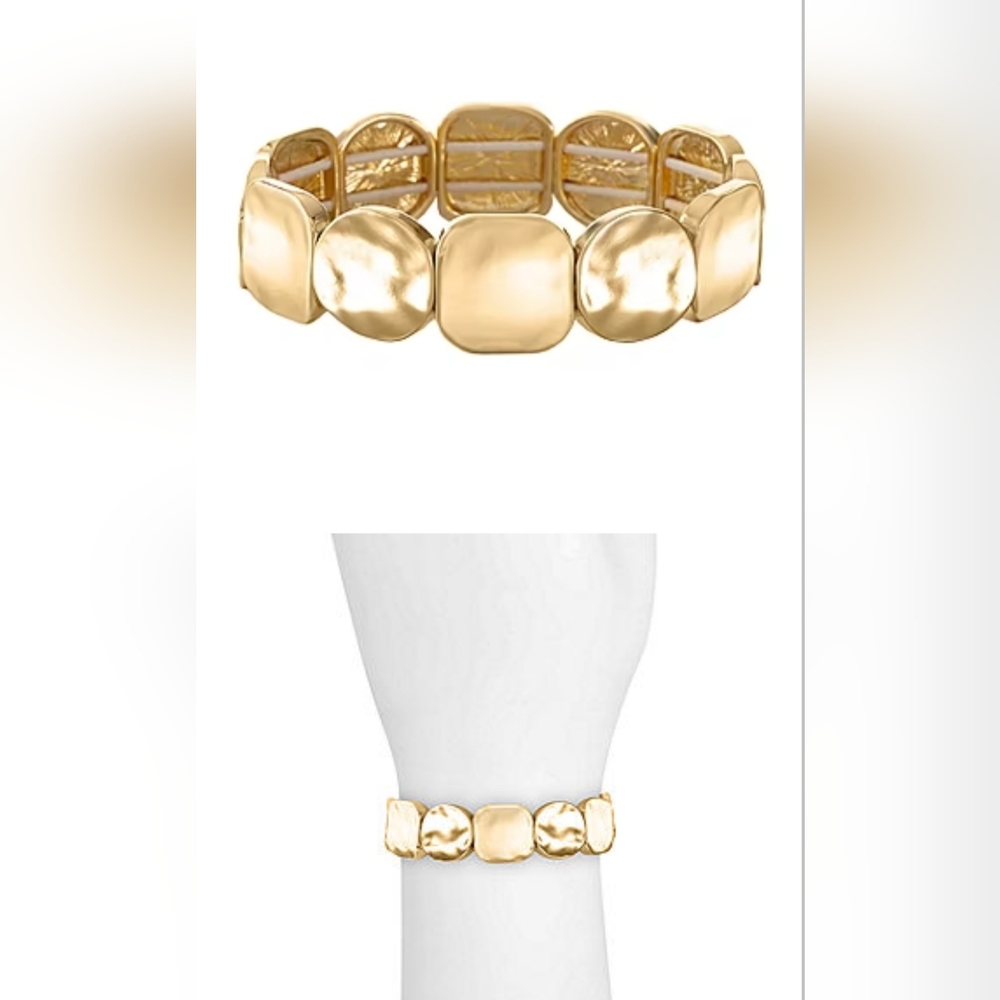 Liz Claiborne Gold Tone Stretch Bracelet NWT